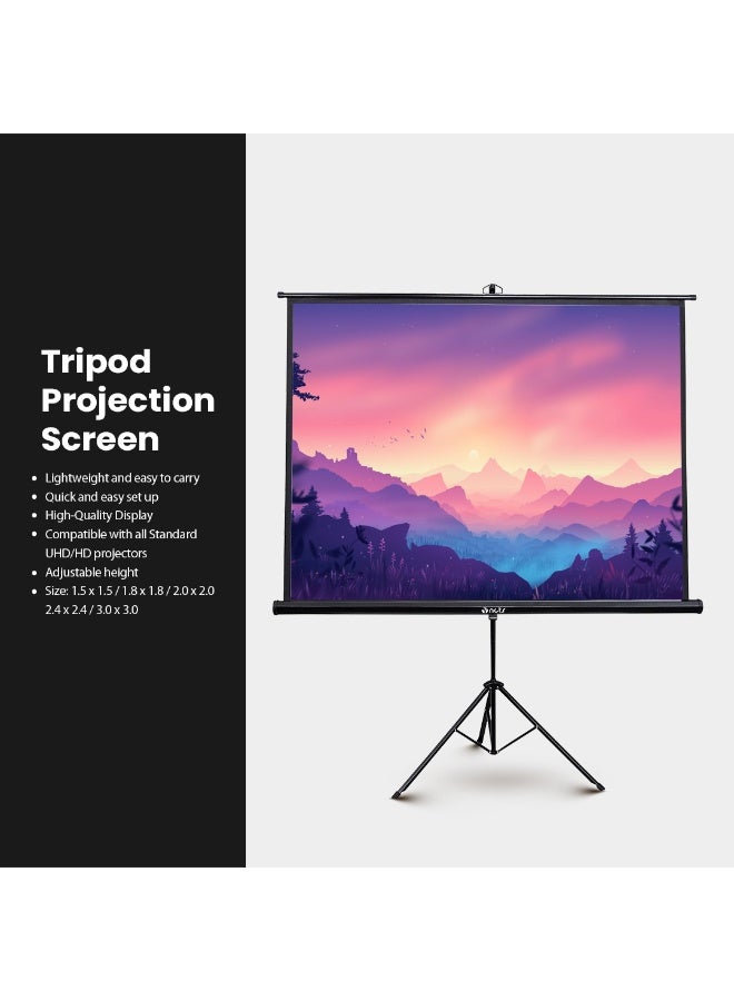 NCTS شاشة عرض محمولة NCTS T240 قوية 240×240 سم، دقة كاملة HD و4K، ارتفاع قابل للتعديل، خفيفة الوزن ومستقرة، سهلة الإعداد، سطح أبيض غير لامع، GTIN: 6295151550731 - Image 4